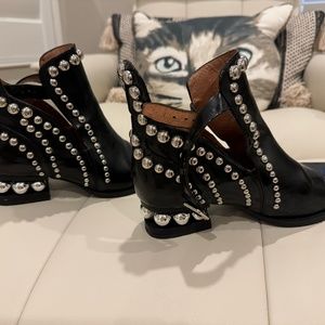 Jeffrey Campbell Rylance Silver Black Studded Boot